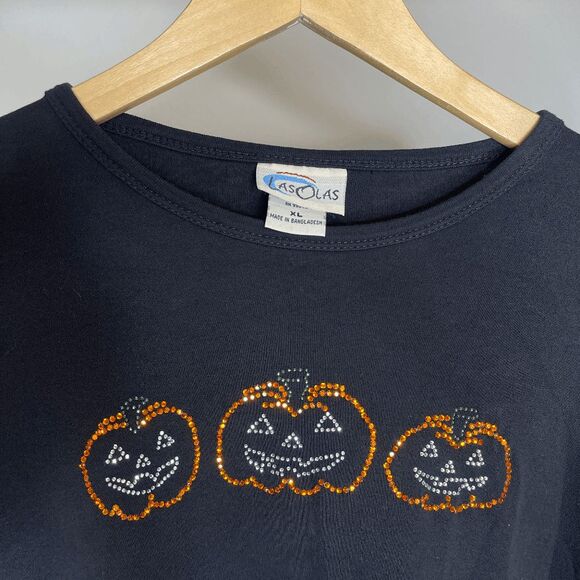 Vintage Black Halloween Pumpkin Fall Shirt - Picture 2 of 4